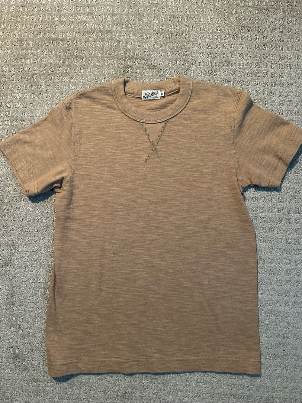 NEW Bronson Mfg Non Stock 10.5 oz Cotton Tubular Gusset T-Shirt Tan Medium
